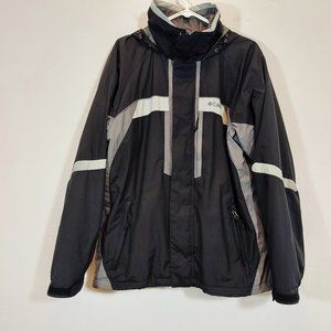 COLUMBIA Sportswear Mens All Weather Hooded Jacket Size M Black Activewear Coat